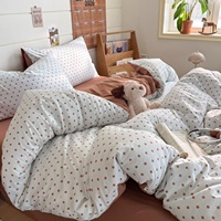 Parure de lit à pois style européen, housse de couette d'été simple en microfibre, ensemble de literie pour la maison