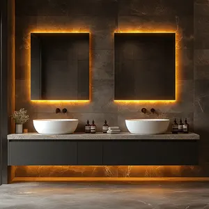 Hotel Project <strong>Bathroom</strong> Vanity Unit Floating <strong>Bathroom</strong> Black Vanity Modern <strong>Style</strong> <strong>Bathroom</strong> Cabinets for Sale - Product Image 2