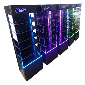 Espositore da pavimento in acrilico personalizzato Bevis espositore a LED per prodotti E