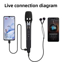 Micrófono con Cable para Android/Teléfono, Tarjeta de Sonido para PC, Transmisión en Vivo, Respuesta de Frecuencia de 40Hz-9kHz, 44.1KHz/48bit, Plug-and-Play