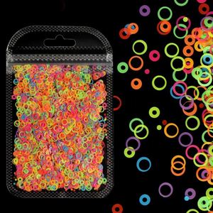 Lentejuelas Circulares Huecas de Neón de 4 mm en Colores Mezclados, Brillantes y Fluorescentes para Decoración de <span class=keywords><strong>Uñas</strong></span>, Encanto Veraniego, Manualidades - Product Image 1