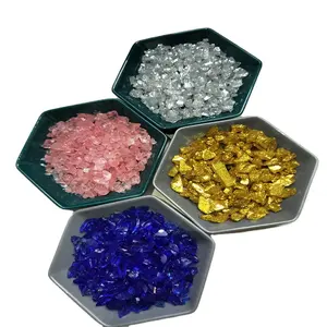 Sable de verre plat de ventes directes d'usine de haute qualité en différentes couleurs pour la construction de spécifications personnalisées de décoration de terrazzo