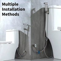 Salle de bain Nickel brossé Shattaf Bidet de toilette sus304 bidet à main jet de pulvérisation shattaf toilette bidet pulvérisateur ensemble