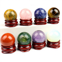 Offre Spéciale Vente en Gros Perles de Pierres Précieuses Polies en Roche Naturelle de 25 mm, Améthyste, Quartz, Jaspe, Sphère de Pierre, Boule de Cristal