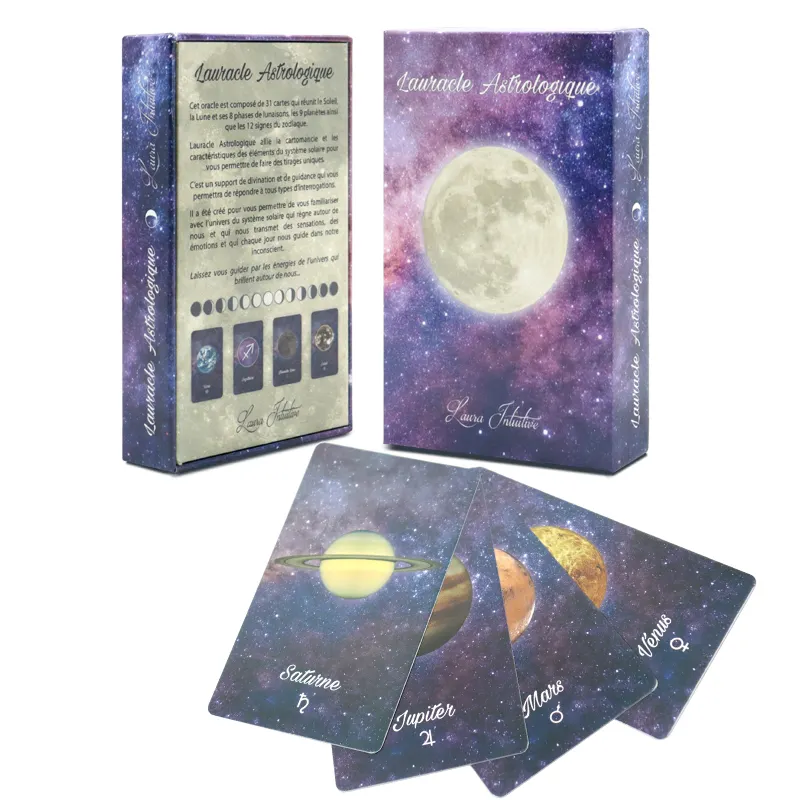 Aangepaste Afdrukken Full Color Astrologie Tarot Kaart Decks Groothandel Verschillende Talen Tarot