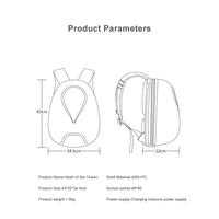 Mochila LED Knight Riding con pantalla para casco de motocicleta, pantalla LED a todo color, carcasa rígida, gran capacidad, para centro comercial
