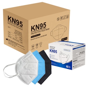 มาส์กเกอร์ KN 95หน้ากาก5Ply แบบใช้แล้วทิ้ง Kn95หน้ากาก Ffp2 CE สีดำขาวแบบกำหนดเอง - Product Image 6