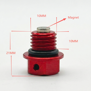 Aluminum Alloy Magnetic Oil <b>Plug</b> 21MM Red Crash Protector for Motorcycle Engine Compartment <b>Replacement</b> - Product Image 1