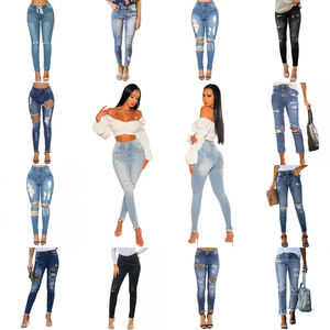 2025 moda mujer <span class=keywords><strong>alta</strong></span> <span class=keywords><strong>cintura</strong></span> Slim Fit <span class=keywords><strong>Jeans</strong></span> elástico Denim con borla cinturón vendaje <span class=keywords><strong>Push</strong></span> <span class=keywords><strong>up</strong></span> Tight Fit transpirable - Product Image 2