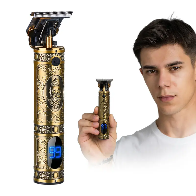 2022 Hair Trimmer Electric Hair Clipper Rechargeable Cordless Shaver Trimmer For Men Barber Cutting Machine T9 Usb Gold Black