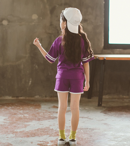 Fournisseur chinois, vente en gros, ensemble de vêtements de sport pour filles, enfants, style chinois, tissu souple et respirant - Product Image 4