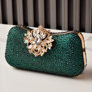 Stylish Beaded <b>Clutch</b> <b>Bag</b> with Crystal Flower Sparkling Evening Party Handbag Luxurious Fashion Rhinestone Chains - Product Image 1