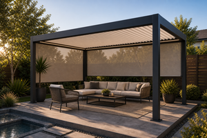 Gazebo Eléctrico Inteligente RK-C3 de Aluminio con Persianas Ajustables, Pabellón para Patio Exterior para Ocio Familiar y Fiestas - Product Image 4