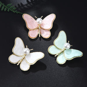 Broche Papillon en Alliage avec Panneau de Perles, Broche Insecte Papillon en Perles - Product Image 6