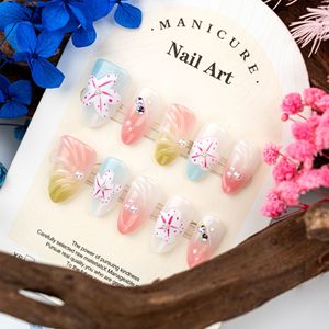 <span class=keywords><strong>Uñas</strong></span> Postizas Pre-diseñadas, 30 Piezas, Primavera-Verano, Populares, <span class=keywords><strong>Flor</strong></span> <span class=keywords><strong>de</strong></span> <span class=keywords><strong>Cerezo</strong></span> 3D Rosa, Forma <span class=keywords><strong>de</strong></span> Almendra, con Degradado Avanzado - Product Image 2
