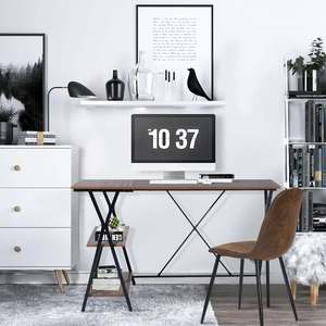 Table d'ordinateur noire portable <span class=keywords><strong>moderne</strong></span> Mobilier de bureau <span class=keywords><strong>à</strong></span> domicile avec cadre en métal noir Bureau élégant pour l'école - Product Image 6