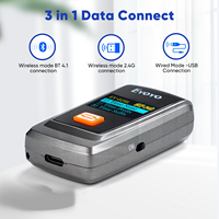 Lecteur de codes-barres 1D portable Eyoyo de type laser, sans fil 2,4 G, Bluetooth 4.1, avec batterie intégrée de 500 mAh