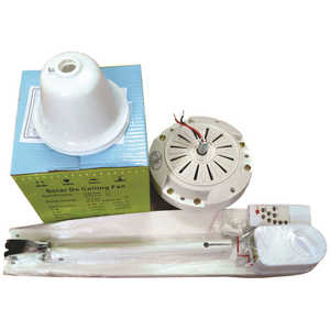 Quạt trần năng lượng mặt trời <span class=keywords><strong>DC</strong></span> 12V khẩn cấp, rộng 50 inch, điều khiển từ xa, động cơ <span class=keywords><strong>DC</strong></span> gia dụng, nguồn điện pin, chất liệu nhựa - Product Image 6