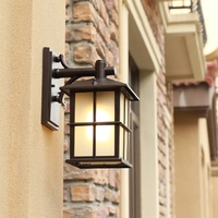 Lanterne murale extérieure en aluminium de style antique européen, étanche, LED 3500K blanc chaud, lampe murale de jardin, extérieur de villa