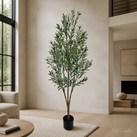 Arbre d'olivier suspendu écologique tendance, 1,8 m, avec feuilles de sauge artificielles au toucher réaliste et fruits, décoration bohème pour la maison