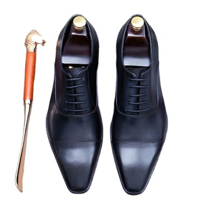 Zapatos Oxford para Hombre - Zapatos de Vestir Formales de Cuero Vacuno Genuino, Diseño Minimalista de Tres Capas, Estilo Británico, Clásico - Product Image 1