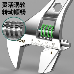 Bolei Adjustable Wrench Metric Industrial Grade Chromium Vanadium Steel Anti-Slip Handle Serrated Jaw Single End - Product Image 4