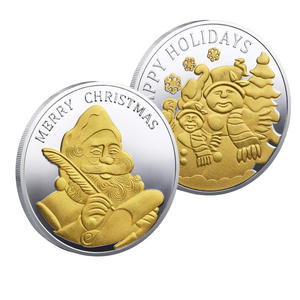 Stok tradisional berlapis emas Santa Claus Natal koin peringatan selamat & Musim salam liburan koleksi - Product Image 4