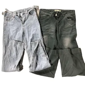 hot selling used ladies clothes bales thrift women wide-leg jeans long preloved lady boy friend pants in stock bundle