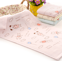 Serviette de toilette pour enfants 25*50cm 40g/pièce, motif chien, 100% coton, hypoallergénique, écologique, séchage rapide, douce, absorbante, usage domestique, vente en gros