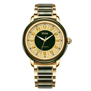 Montre mécanique pour homme Diella en acier inoxydable Jade automatique Couple simple tendance Business Luxe Saphir 6007 - Product Image 1