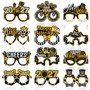 Lunettes de fête du Nouvel An 2027 - 6 pièces - Cadres en papier - Joyeux Nouvel An - Cadeaux de fête - Célébrations - Product Image 1