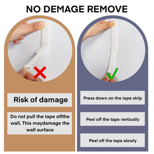 Tiras Adhesivas para Colgar Cuadros, Resistentes, 12 Pares (24 Tiras), Cinta Adhesiva para Pósteres sin Daños, Tiras Adhesivas con Gancho y Bucle para Decoración de Paredes - Product Image 4