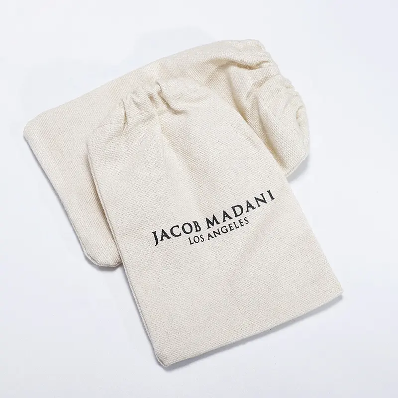Bolsa de cordão de algodão personalizada, bolsa preta de lona personalizável para celular, saco de joias