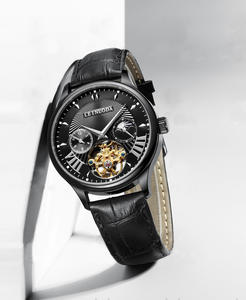 Nuevo reloj para hombre, calendario Esqueletizado negro genial, reloj impermeable multifuncional para hombre - Product Image 2