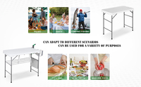 Table de nettoyage de poisson en plastique LuckyOCT, double évier, pliable, portable, pour camping, avec robinet, pulvérisateur, grille, support de tuyau, étanche
