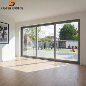 Porte coulissante intérieure multi-panneaux en verre simple avec écran en acier inoxydable GS - Product Image 5