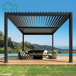 <span class=keywords><strong>Pergola</strong></span> en aluminium avec stores électriques - Style moderne, taille personnalisable, respectueuse de l'environnement. Garde au chaud en <span class=keywords><strong>hiver</strong></span> et au frais en été pour les activités de plein air - Product Image 2