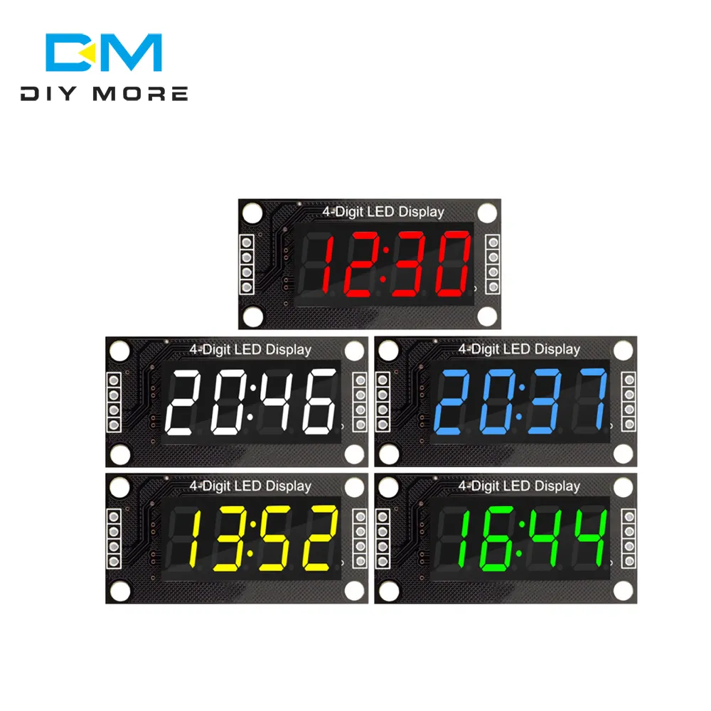 0.36" Inch LED Digital Display Module 4-Digit 7 Segment Time Clock Display Tube Driver Board I/O 5 Color DIY Kit for Arduino