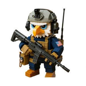 ของเล่นประกอบร่างสัตว์รบพลาสติกขนาดเล็กแบบประกอบได้ เข้ากันได้กับตัวต่อเลโก้ ของเล่นเด็กเพื่อการศึกษา รูปแบบนกอินทรี - Product Image 5