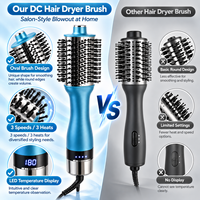 Nouvelle Arrivée Brosse Sèche-Cheveux Ovale DC 1000-1200W 3 Vitesses Chauffantes Affichage LED pour Coiffure Volume Cheveux Maison et Salon