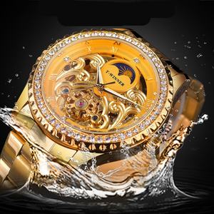 Montre mécanique de luxe pour homme personnalisée avec cadran en diamant, vintage, automatique, roue solaire, bracelet en acier inoxydable, design ajouré - Product Image 2