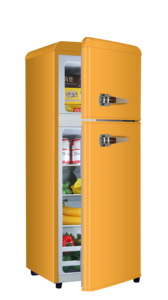 Réfrigérateur rétro OEM 138L Congélateur à double porte monté sur le dessus Réfrigérateurs Réfrigérateur <span class=keywords><strong>vintage</strong></span> avec poignées et thermostat réglable - Product Image 3