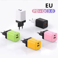 12W 38W USB C Multi Port Charge Murale QC3.0 Tête de Charge Rapide Mobile USB pour IPhone, Samsung, Téléphone Android
