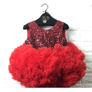 Abito Elegante per il Primo Compleanno di Bambine, Vestito da Principessa con Paillettes e Volant Senza Maniche per Bambine - Product Image 2