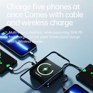 Banco de Energía Inalámbrico Portátil OEM/ODM de 10000mAh con Carga Tipo-C, Doble Salida USB, Adaptador de Pared para Viajes - Product Image 2