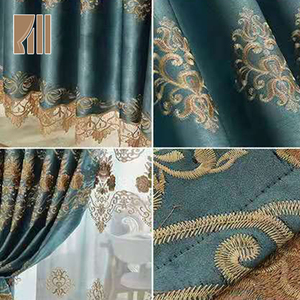 2020 Latest Simple Design Embrodoiry <strong>Long</strong> Royal Grommet Window <strong>Curtain</strong> for Hotel - Product Image 3