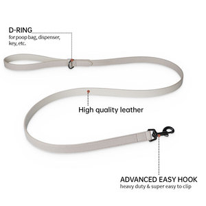 JANYO Correa de perro de cuero genuino impermeable y resistente al desgaste personalizada de alta calidad - Product Image 3