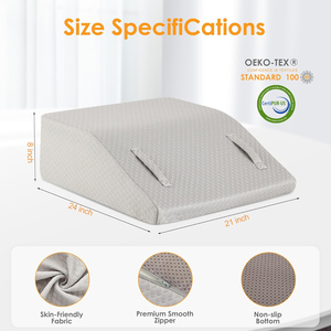 Almohada de Espuma Viscoelástica <span class=keywords><strong>en</strong></span> Forma de Cuña <span class=keywords><strong>para</strong></span> <span class=keywords><strong>Cama</strong></span>, Ideal <span class=keywords><strong>para</strong></span> Elevación de Piernas y Tobillos Postoperatoria, <span class=keywords><strong>para</strong></span> Dormir, Acampar y Cuidado Post-Quirúrgico - Product Image 3