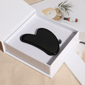 Mushang doğal yeşim taş gül kuvars kalp şekli siyah obsidyen Gua Sha yüz masaj Anti-Aging zayıflama çift silindirler - Product Image 2