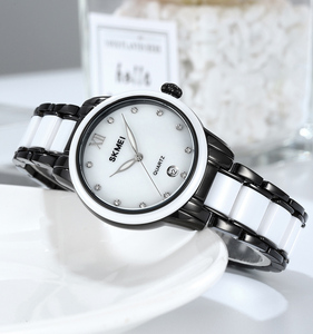 Heißer Verkauf SKMEI 2175 Keramik Luxus Mode Quarzuhr Business Original Keramik armband Wasserdichte Damen Damen uhr - Product Image 6